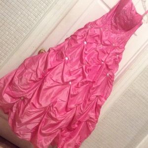 Long pink prom dress