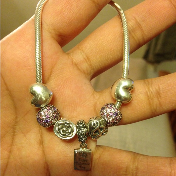 Pandora bracelet with charms