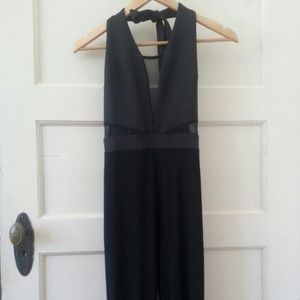 Charlotte Russe black mesh halter jumper suit