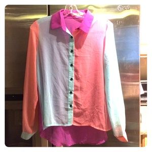 ModCloth color block button down shirt