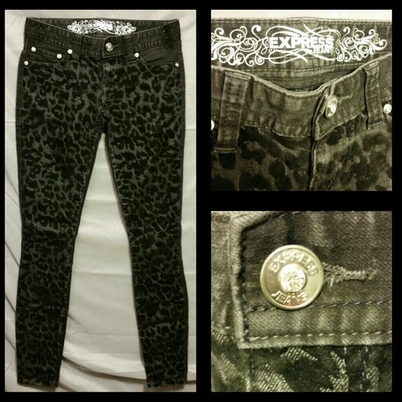 Leopard print jeans