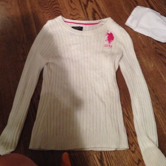 Us polo assn white sweater