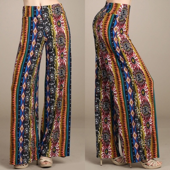 Pants - 💠💠The TABBY Print palazzo pants - BLUE