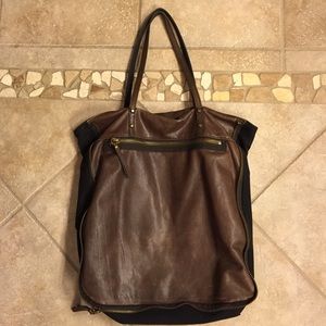 J Crew brown leather tote