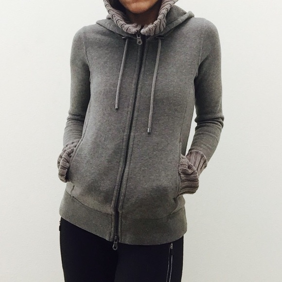 Grey zip up hooded sweat shirt - Picture 2 of 3