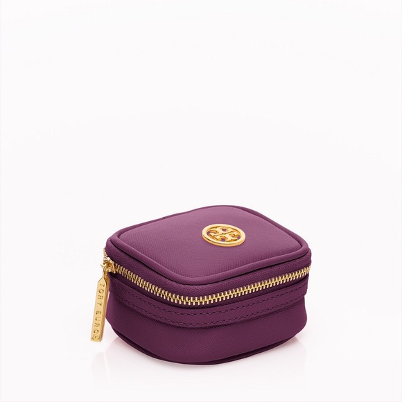 Purple Tory Burch Jewelry Case
