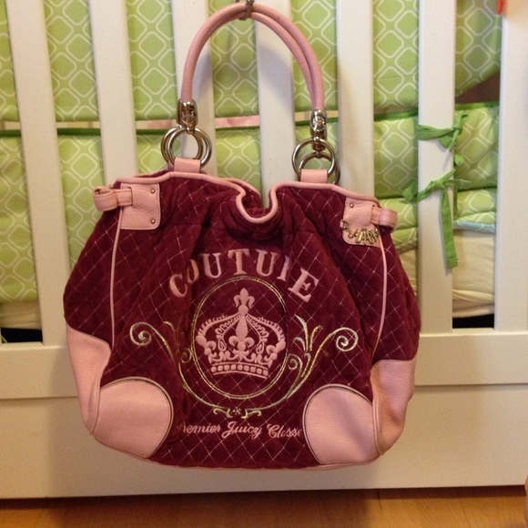 Juicy Couture Handbag. Burgundy & pink bag
