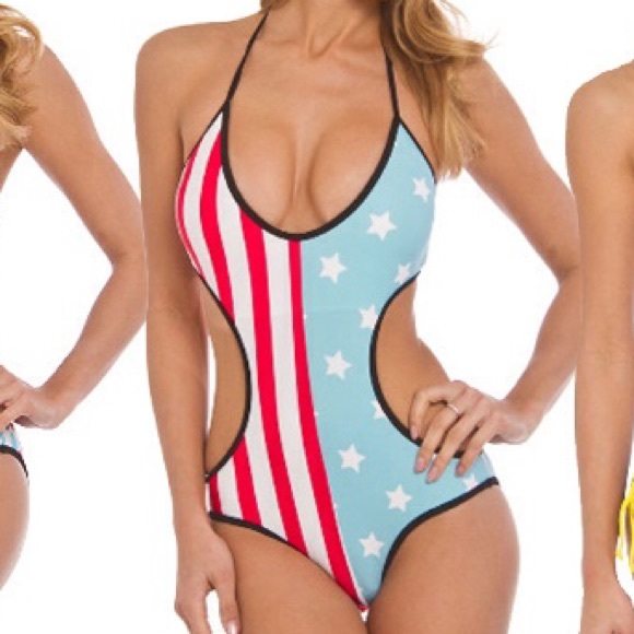 American flag monokini bathing suit