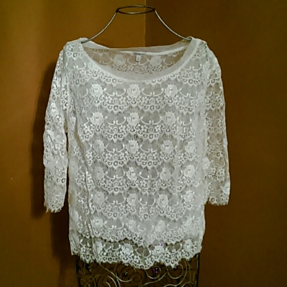 Cream lace shirt