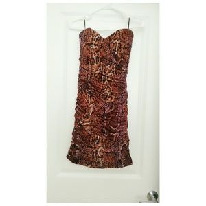 Snake print bodycon dress