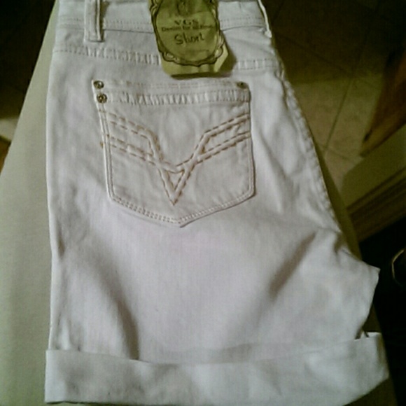 White Jean shorts