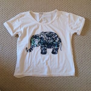 Elephant design tee shirt