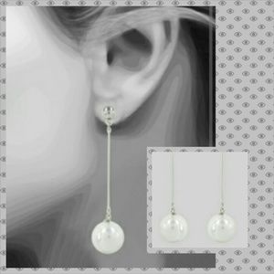 ✨Price Firm✨Silver Pearl Drop Earring NWOT
