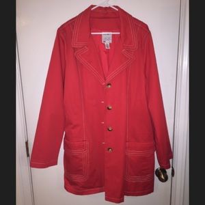 Old Navy Bright Red Trench. NEVER WORN!