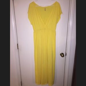 Bright Yellow Knit Maxi Dress