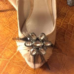ASOS feather and jeweled pump