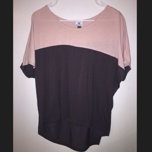 Pink & Charcoal Worthington Knit Blouse