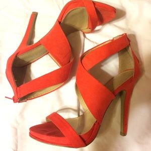 Coral strappy sandals