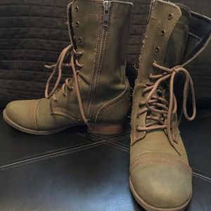 Forest green combat boots