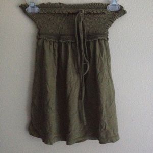 Army green strapless shirt