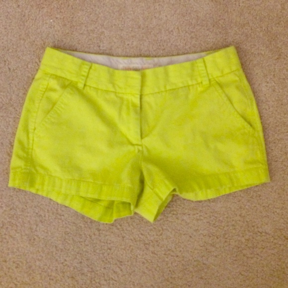 Neon Green/ Highlighter Yellow J. Crew shorts