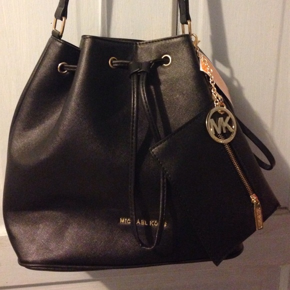 MK Drawstring Bucket Bag