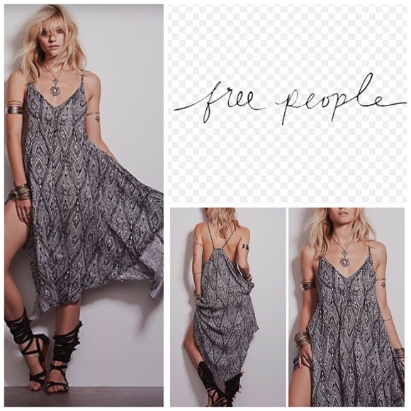 Free People Dresses & Skirts - Free People Black/White Printed Slip Dress. NWT.