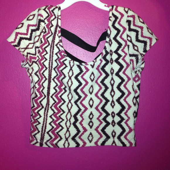 Pink, Black, Brown Crop Top