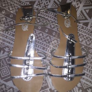 Rue 21 Silver Sandals. Size 10.