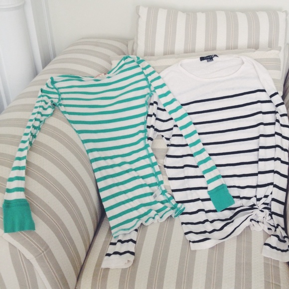 2 Striped long sleeve tops
