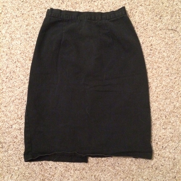 Black 80's vintage highwaisted pencil skirt