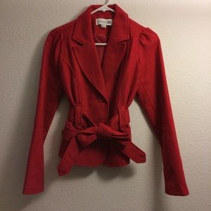 Bright red coat