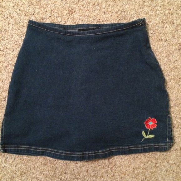 Mini highwaisted denim skort