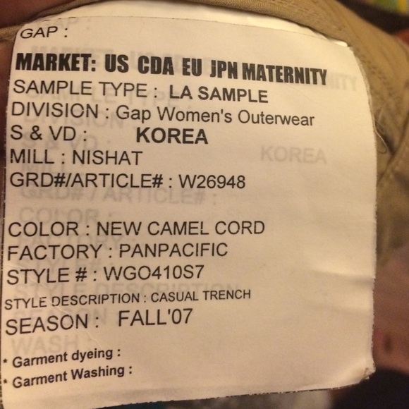 Sample 2007 gap trench coat - Picture 3 of 4