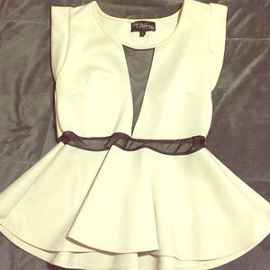 Off white mesh cut out top
