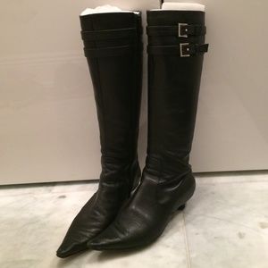 Black leather boot