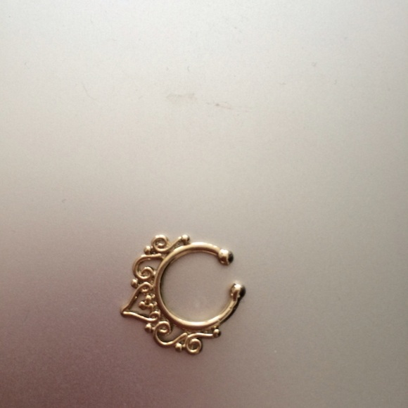 Golden fake septum ring