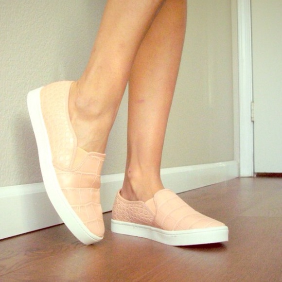 Adorable baby pink gator slip-ons