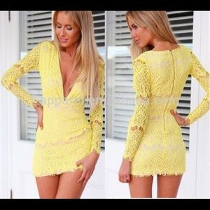 Yellow lace dress