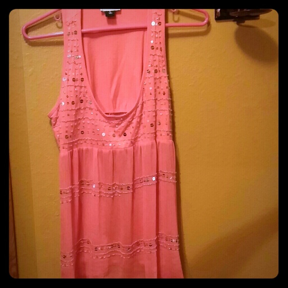 Racer back shirt with sequins
