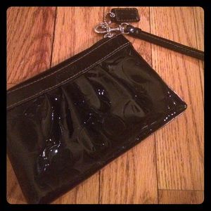 Patent leather coach wristlet