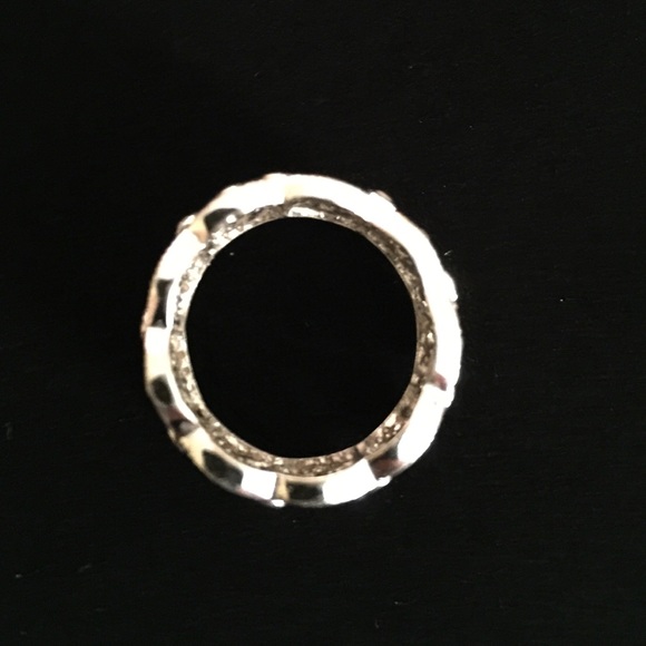 ⛔️SOLD⛔️ ... CZ & Silver Filigree Eternity Band - Picture 4 of 4