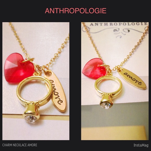 Anthropologie Engagement Charm "Amore" Necklace - Picture 3 of 4