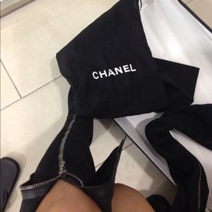 Chanel Suede Thigh high boots