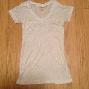 Express White V-neck Tee and Ae button up