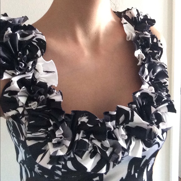 A black & white short dress