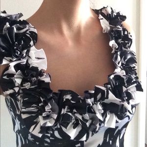 A black & white short dress