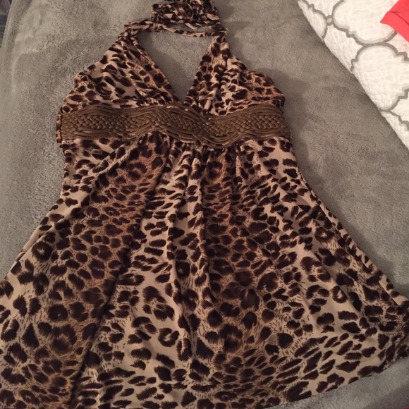 Sexy animal print halter top