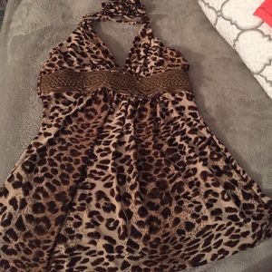 Sexy animal print halter top