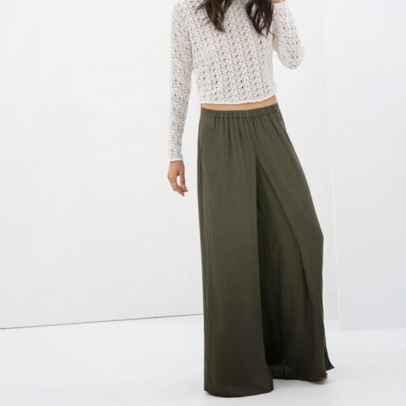 wide flowy pants zara